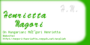 henrietta magori business card